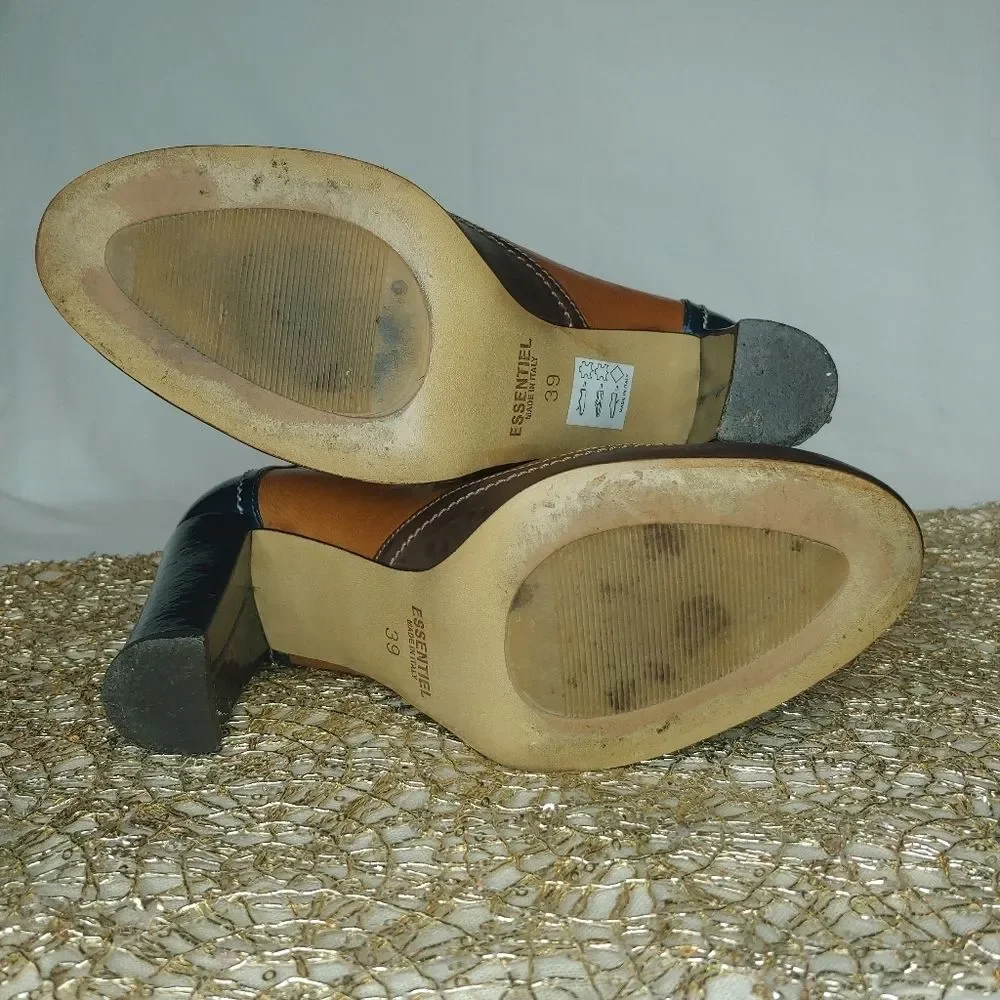 Essentiel Italian Multicolor Leather Heels - Picture 5 of 5